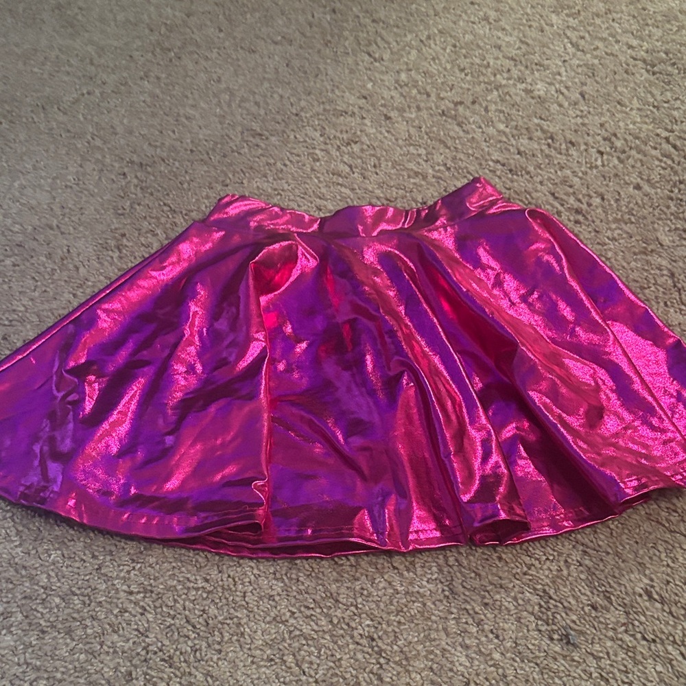 Shimmering Pink Metallic Skort size child M